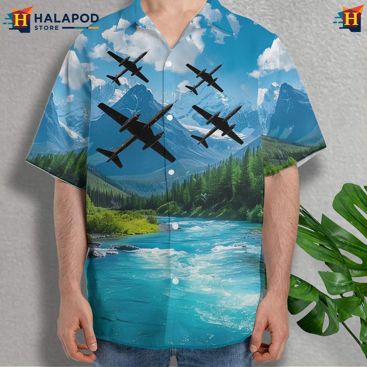 Aloha Military Airplane Shirt Mens Veteran Linen Button Down Beach Clothing