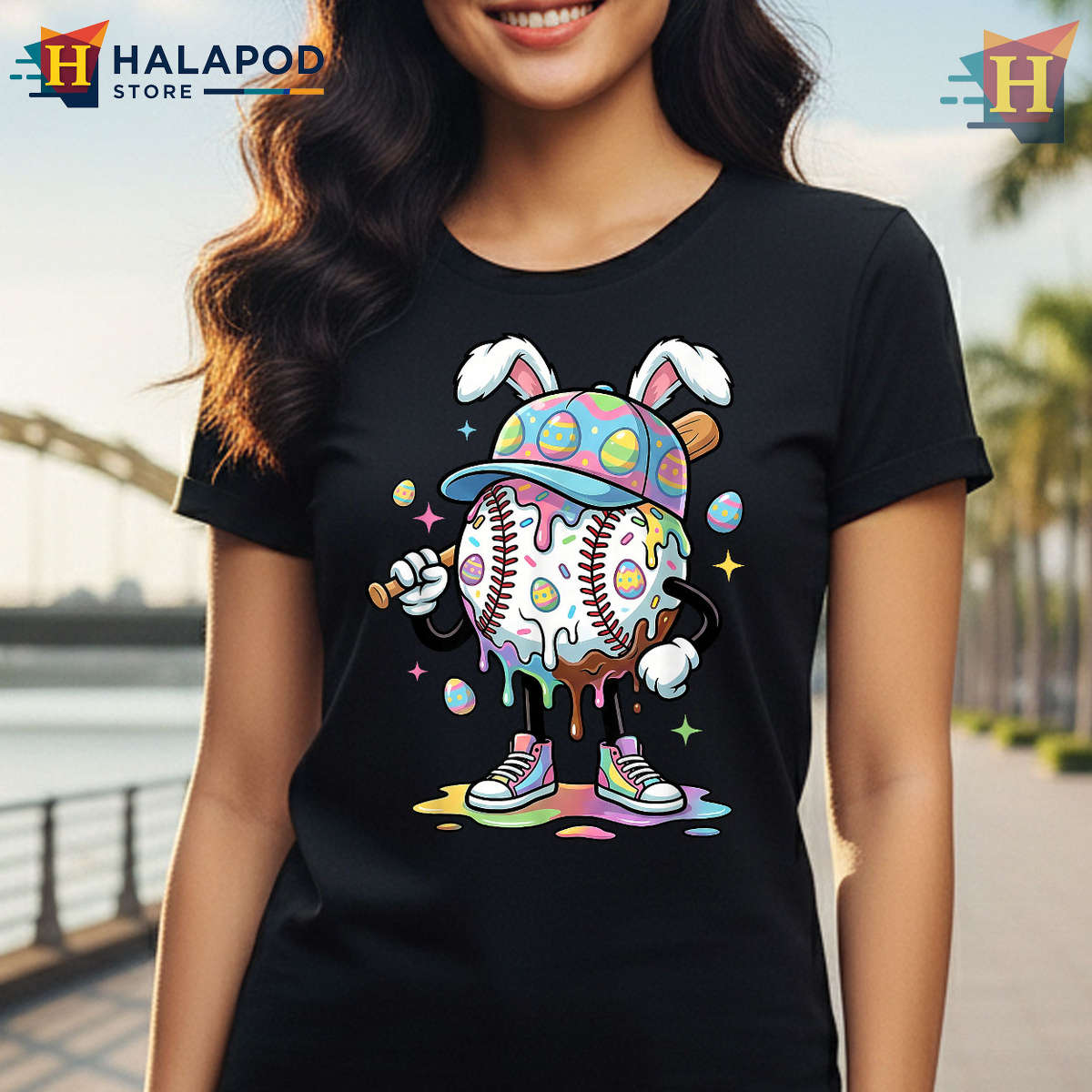 Baseball Drip Ice Cream Graphic Easter Shirts For Boys Youth Style