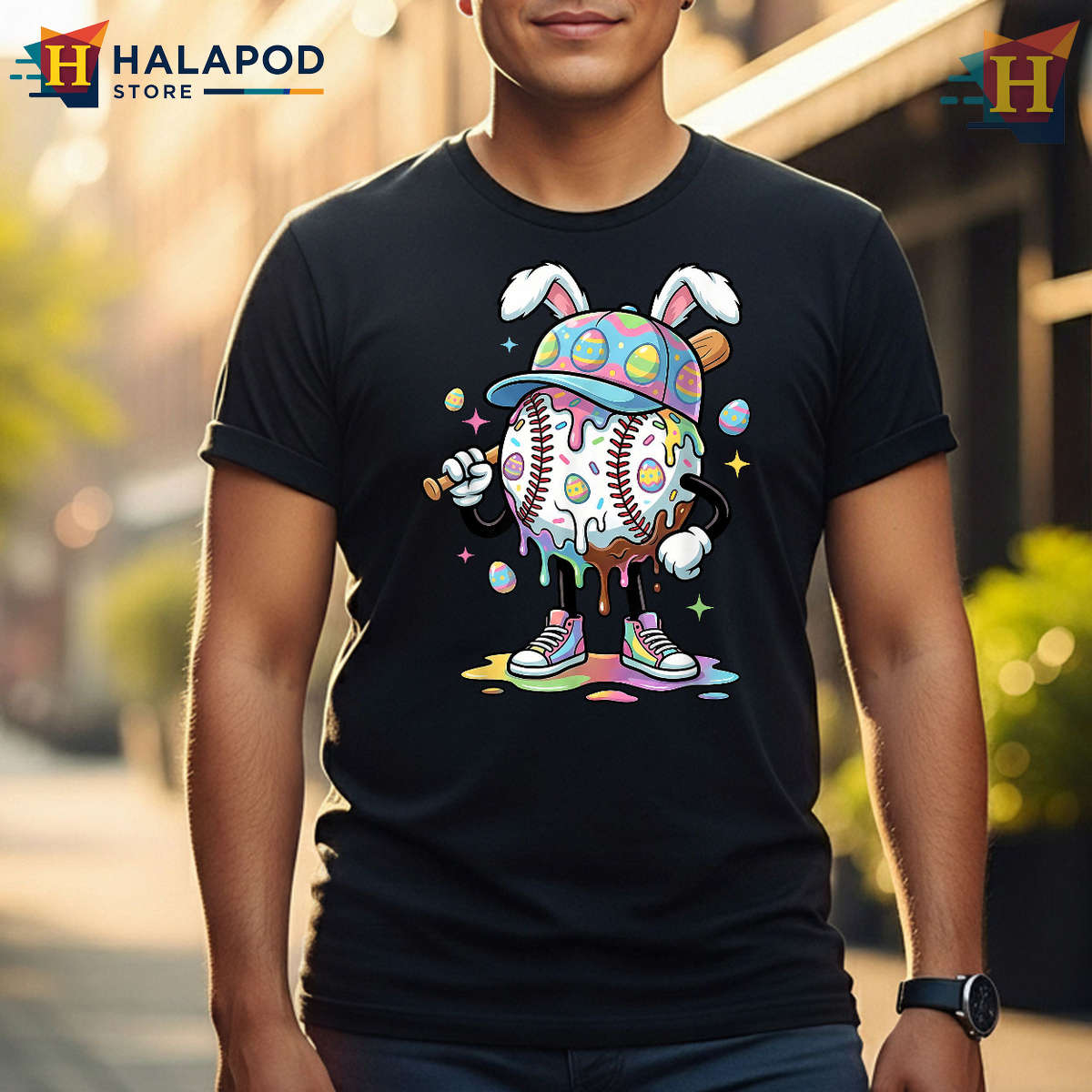 Baseball Drip Ice Cream Graphic Easter Shirts For Boys Youth Style