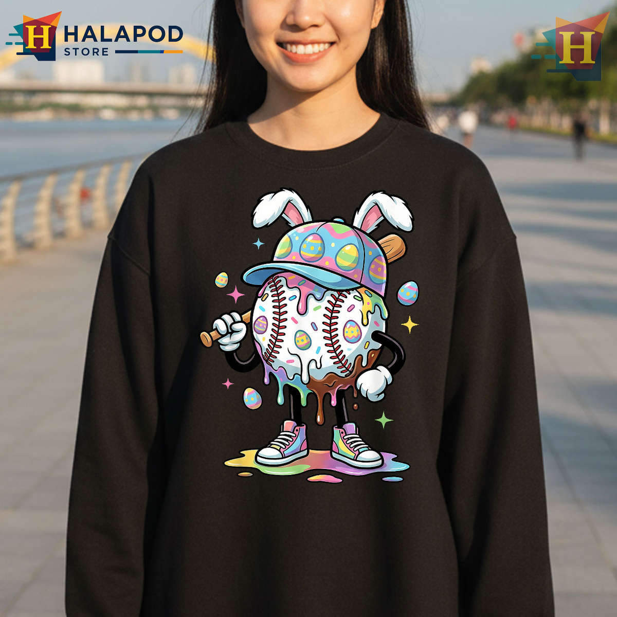 Baseball Drip Ice Cream Graphic Easter Shirts For Boys Youth Style