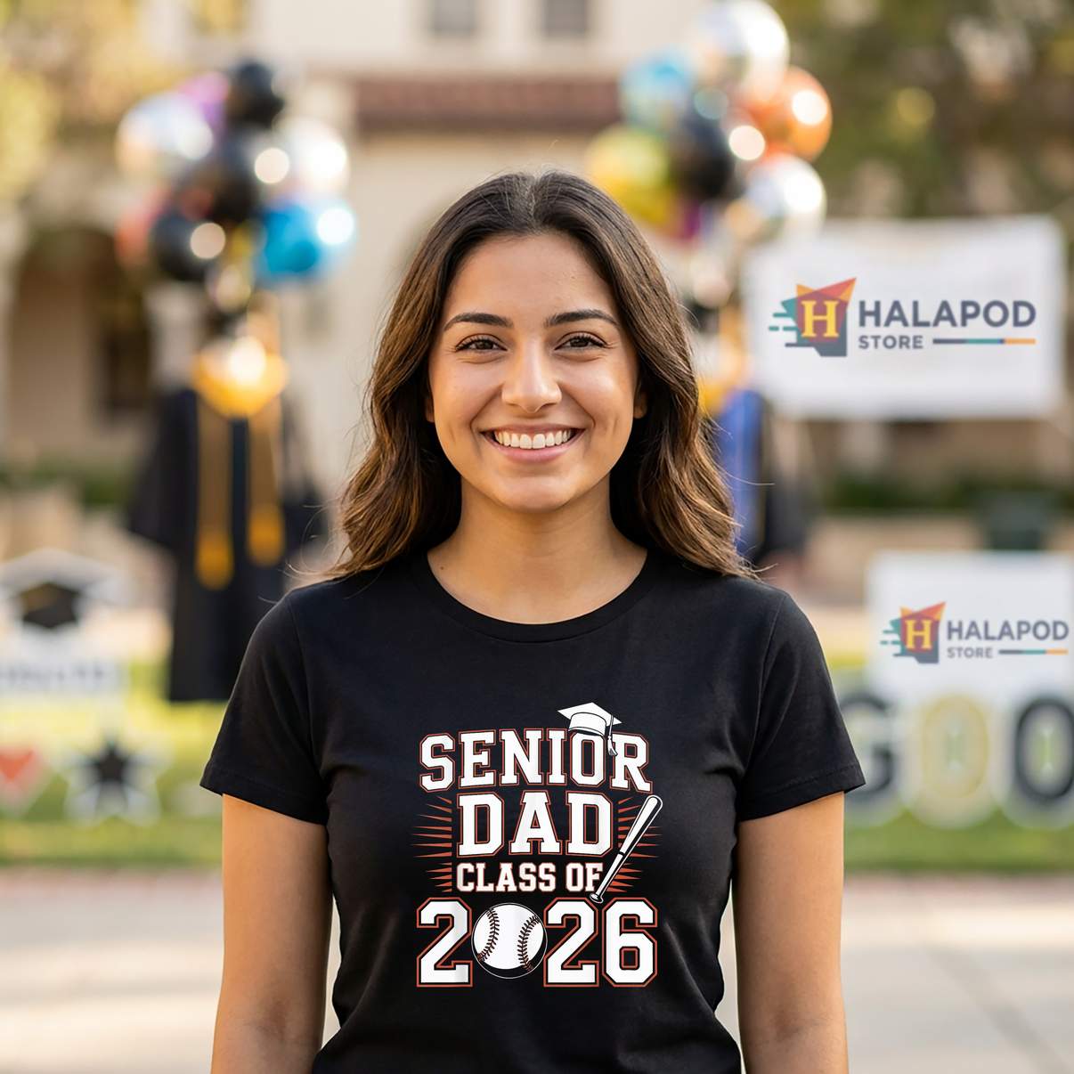 Baseball Senior Dad 2026 TShirt Class Of Graduate Graduation Graphic For Womens
