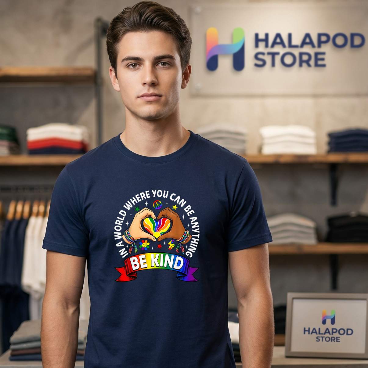 Be Anything Be Kind LGBT T-Shirt In A World Where You Gay Pride Graphic For Men