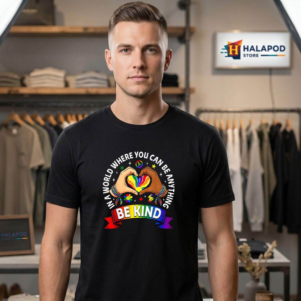Be Anything Be Kind LGBT TShirt In A World Where You Gay Pride Graphic For Men