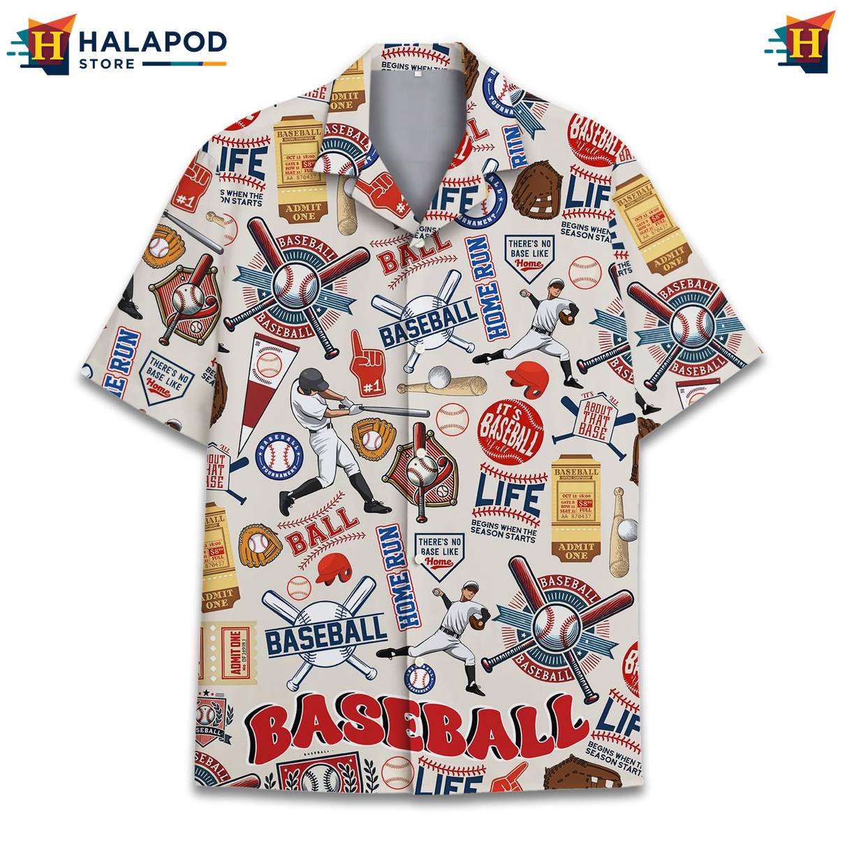 Beigh Baseball Funny Hawaiian Shirt Alien UFO Short Sleeve Button Down Tops