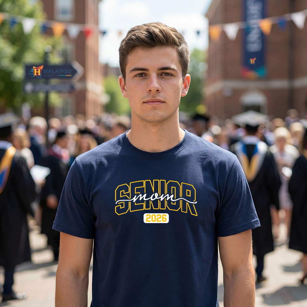 Black Gold Senior Mom 2026 T-Shirt Class Of High School Graduation Graphic Mens