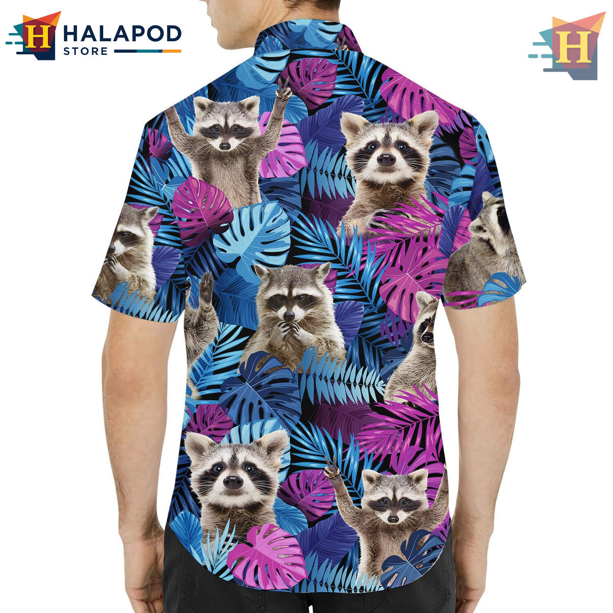 Casual Raccoon Beach Short-sleeve button-up shirt 2026 Tropical Summer Mens Fan Apparel Gear