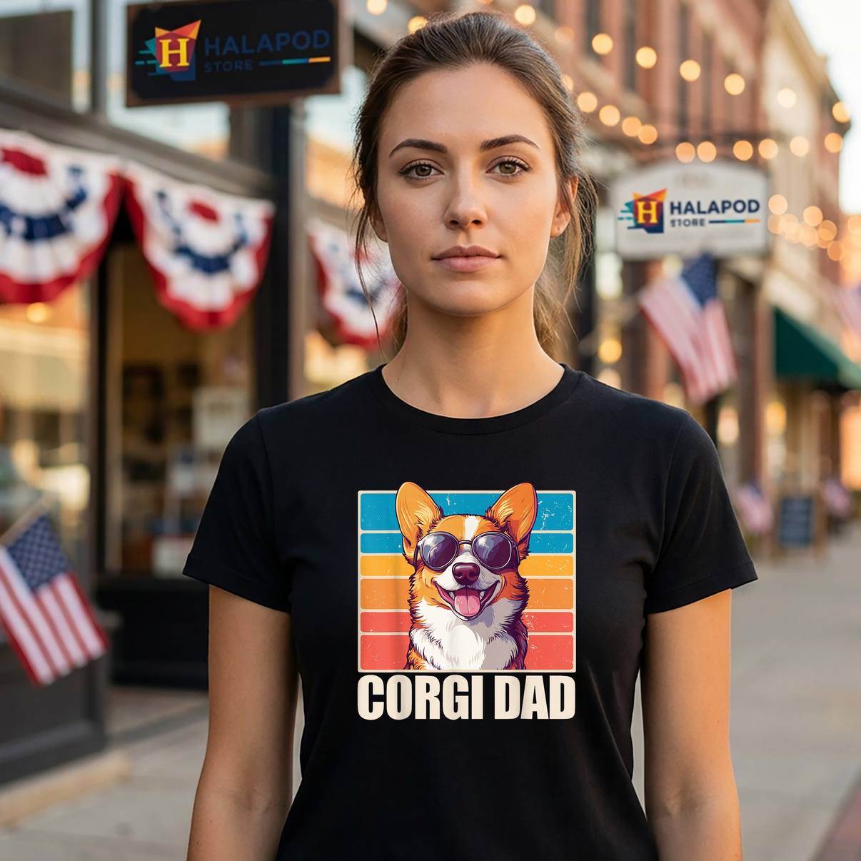 Classic Corgi Dad Funny Meme T-Shirt Black Dog Lover Graphic Apparel Mens