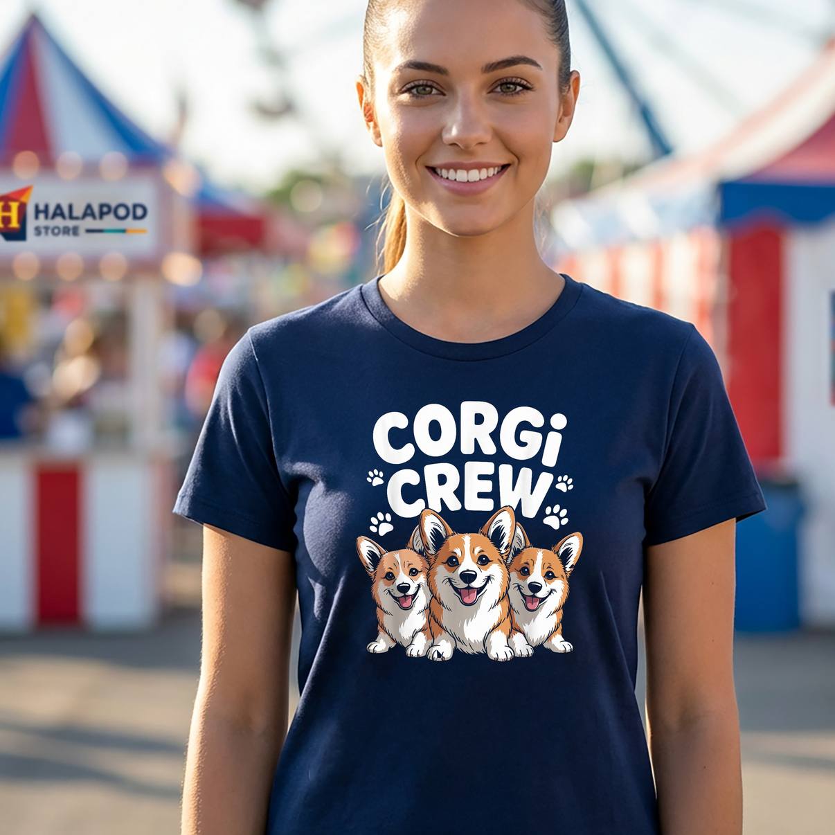 Corgi Crew Cute Cartoon Fan T-Shirt Funny Dog Owners Pet Graphic For Mens