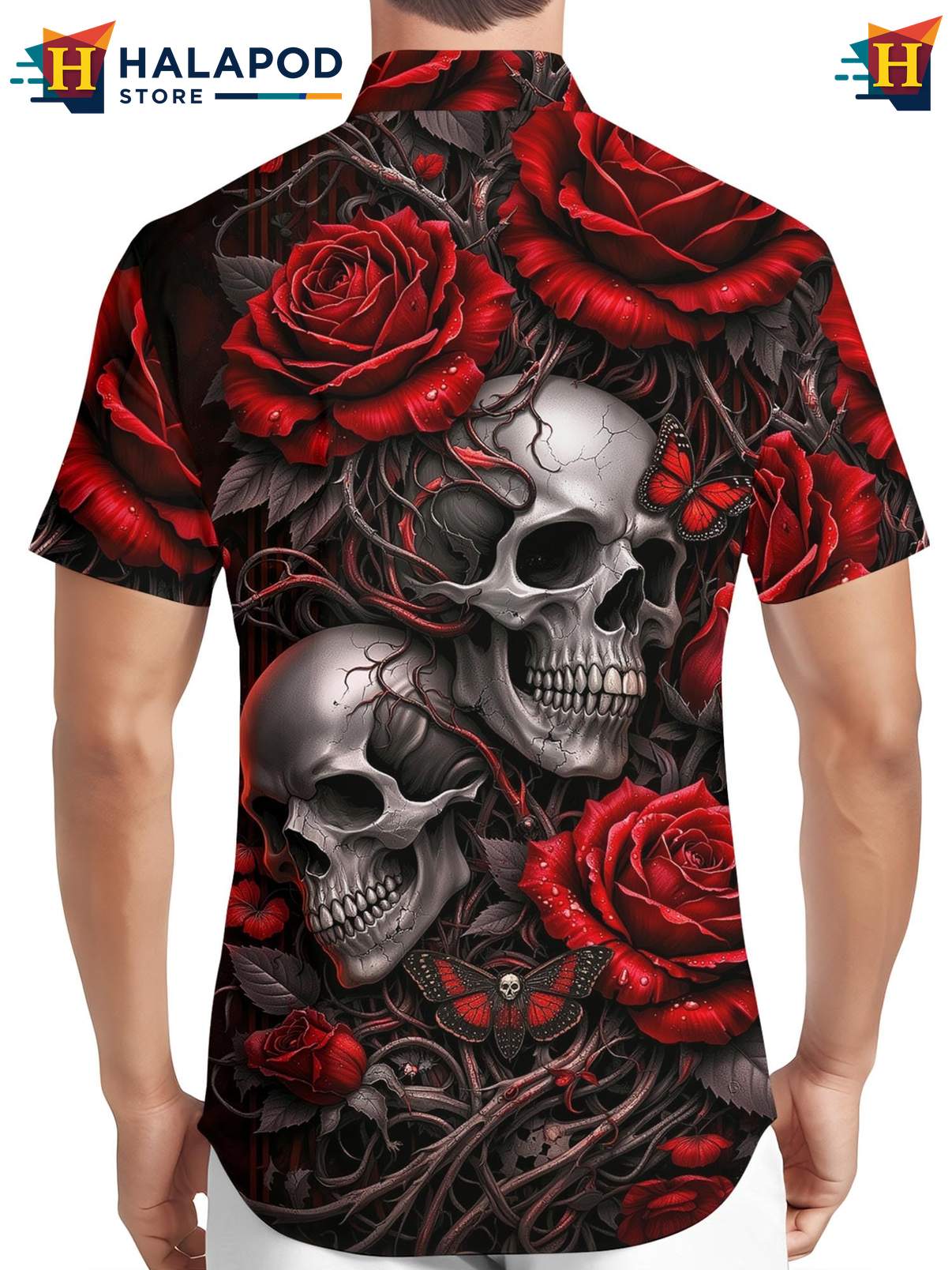 Crazy Graphic Aloha Button Down Shirt Mens Funny Novelty Summer Beach Outfit