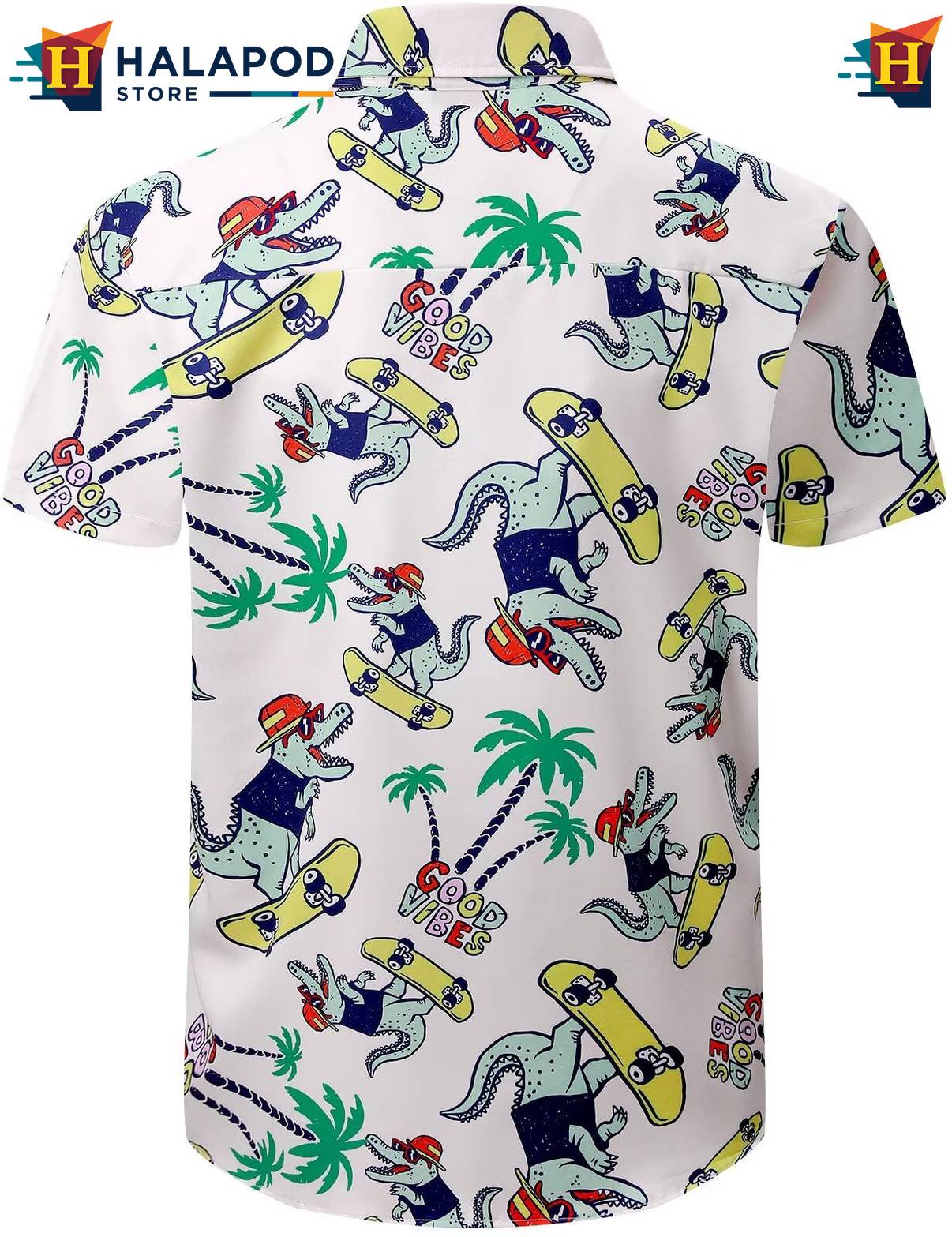 Crocodile Tropical Aloha Shirt Mens Beach Button Down Short Sleeve Tops