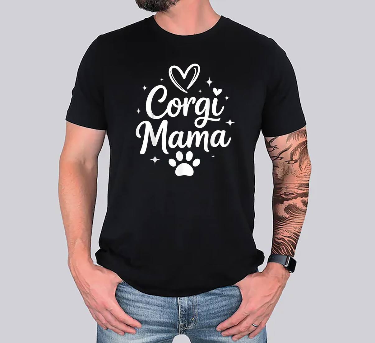 Cute Corgi Design For Womens Tee Shirt Girls Mom Dog Welsh Lovers Graphic Men