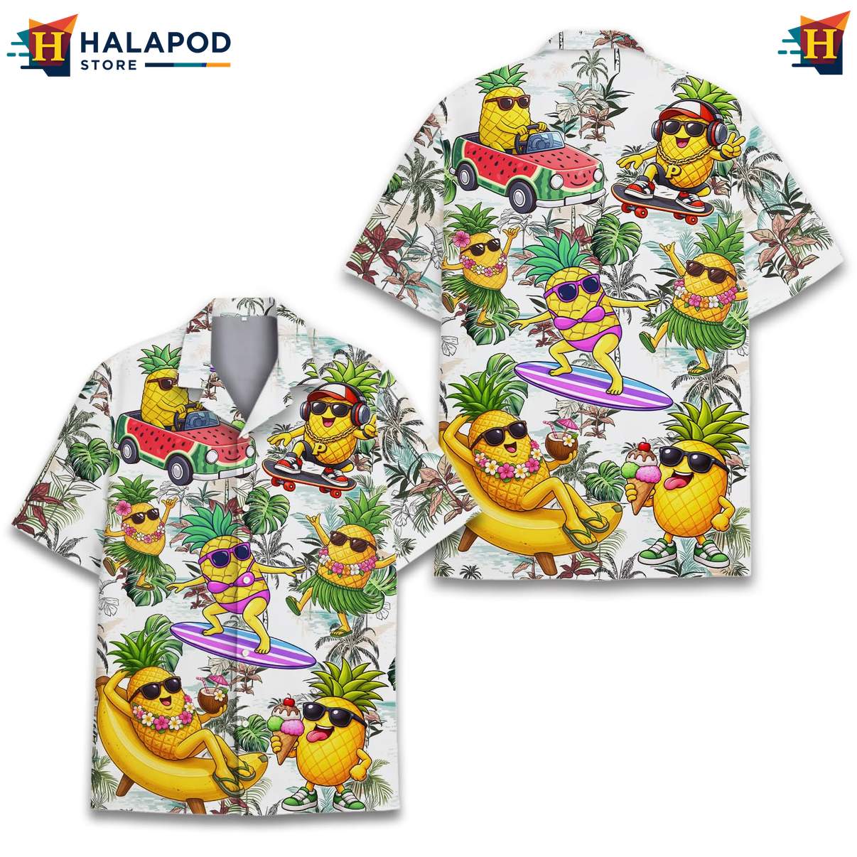 Cute Pineapple Aloha Tee Shirt, Vibrant Summer Shirt For Beach Lovers, Fun Tropical Design