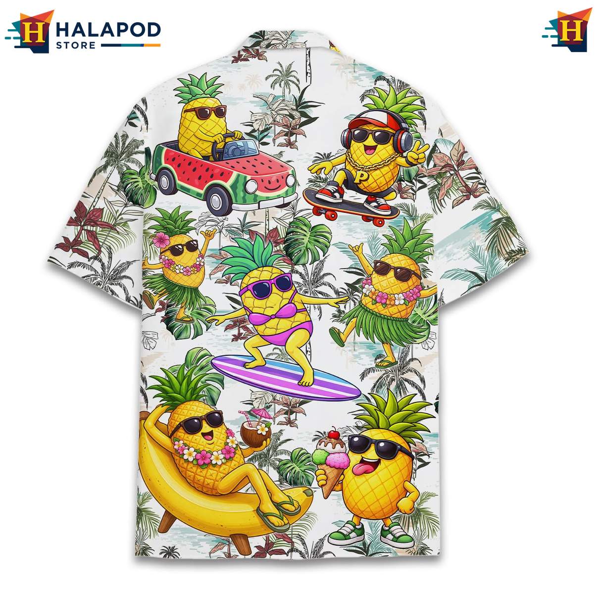 Cute Pineapple Aloha TShirt, Vibrant Summer Shirt For Beach Lovers, Fun Tropical Design