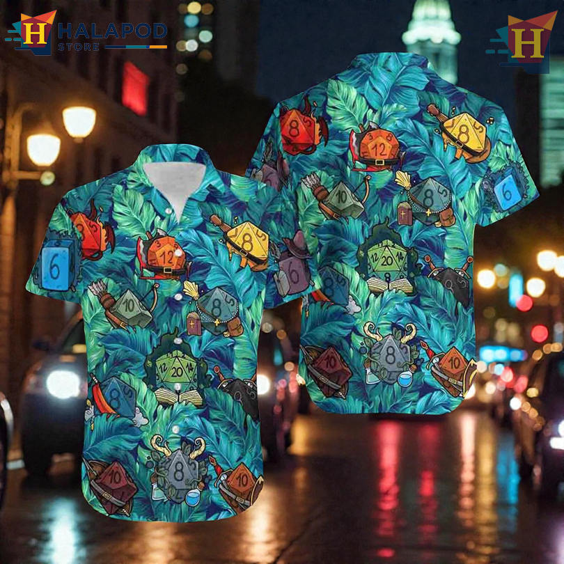 DnD Pattern Personalized Hawaiian Shirt with Unique Fantasy Artwork for Gamers