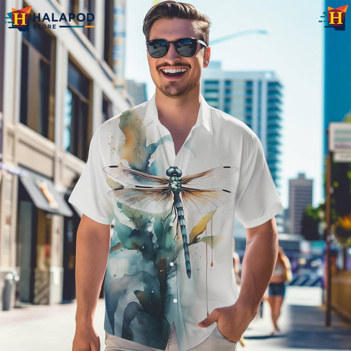 Dragonfly Tropical Tropical Shirt Mens Short Sleeve Floral Button Down Tops