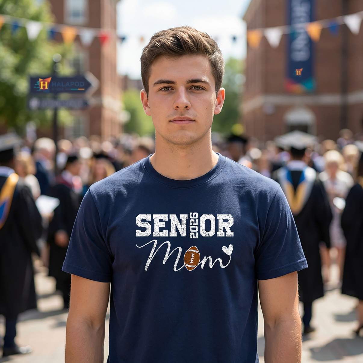 Football Mommy Senior 2026 TShirt Class Of Graduation Graphic Design For Womens