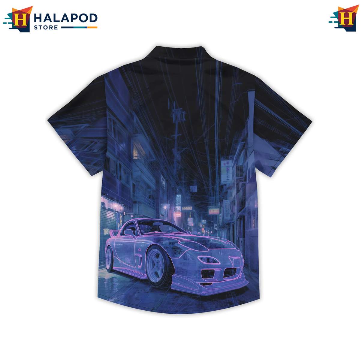 Funny Car Mens Retro Aloha Tropical Shirt Graphic Summer Vacation Apparel