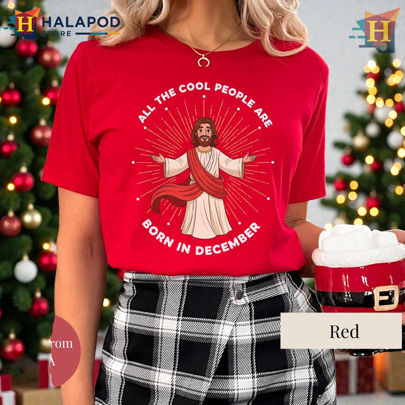 Funny Christmas Family Shirt December Birthday Tee Merry Jesus Holiday Design