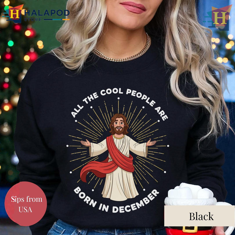 Funny Christmas Family Shirt December Birthday Tee Merry Jesus Holiday Design