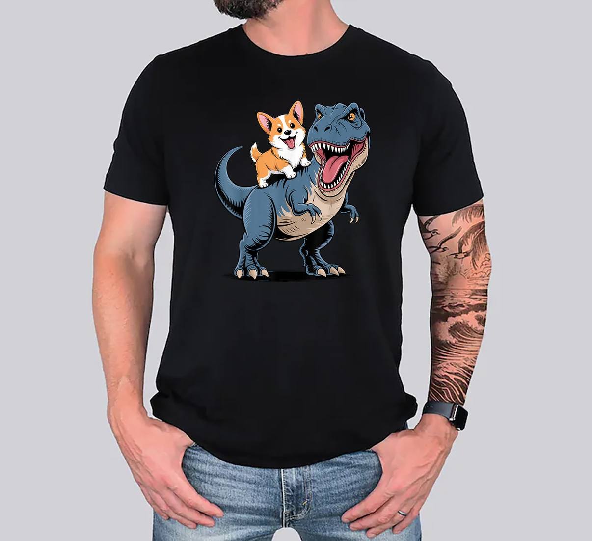 Funny Corgi Design For Boys T-Shirt Men Welsh Dog Lover Graphic Apparel Men