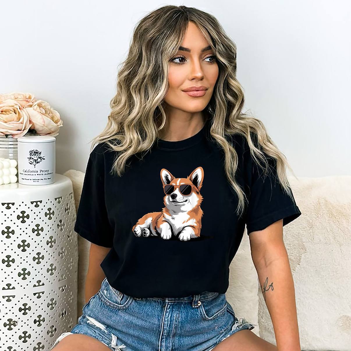 Funny Corgi Design For Womens Shirt Men Welsh Dog Lover Graphic For Mens