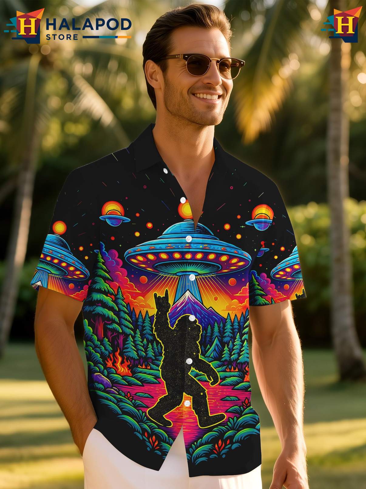Funny Hawaiian Button Down Shirt Mens Novelty Crazy Graphic Summer Beach Wear