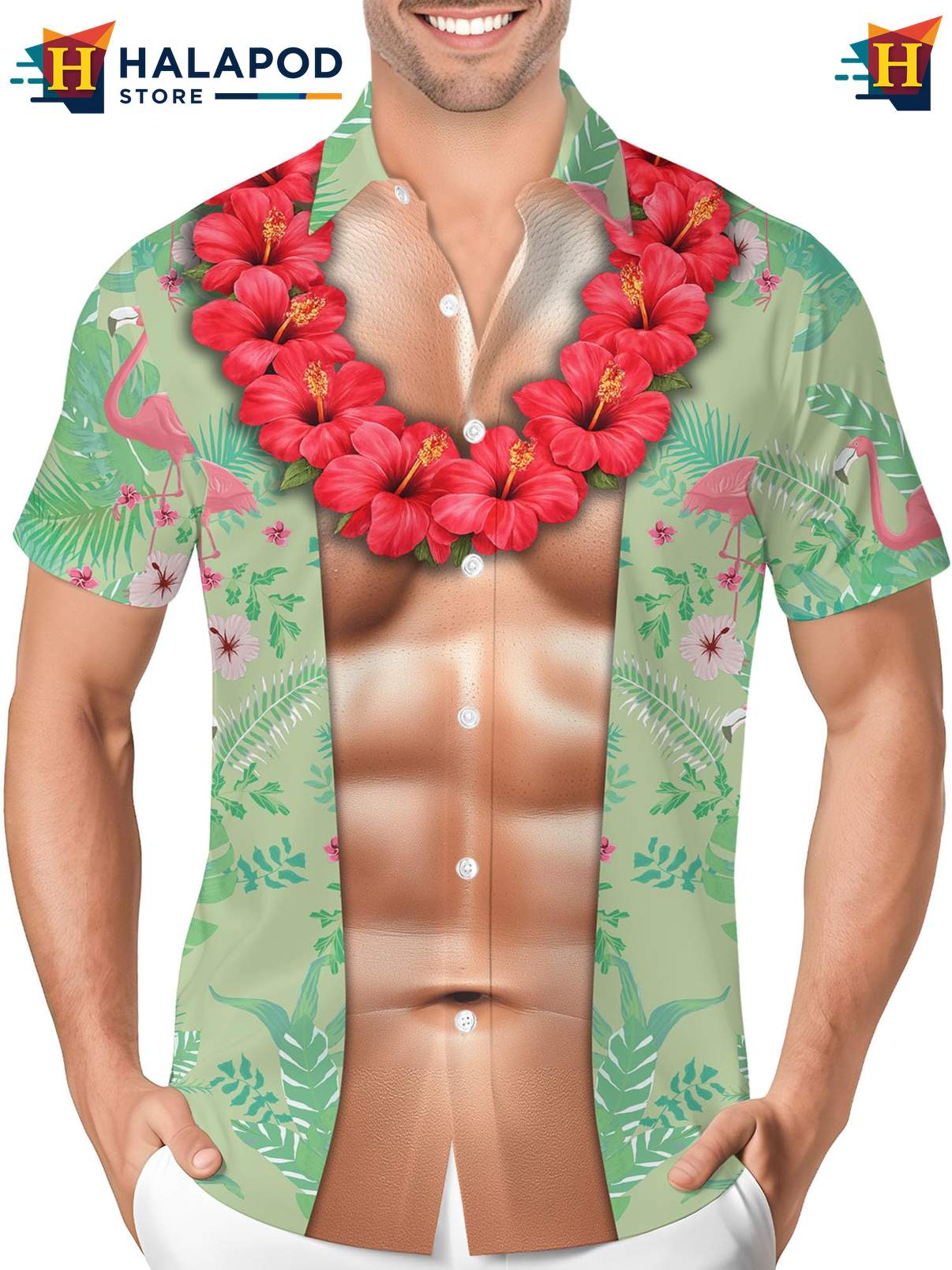 Funny Summer Beach Shirt Mens Hawaiian Novelty Crazy Graphic Button Down Top