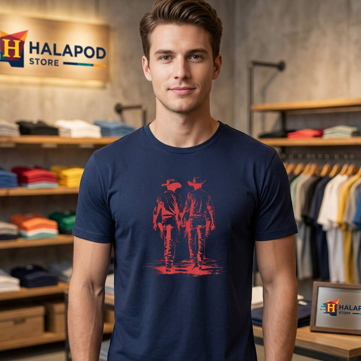 Gay Cowboy Western Rodeo T-Shirt Pride Trans Rights LGBTQ Graphic Design For Men