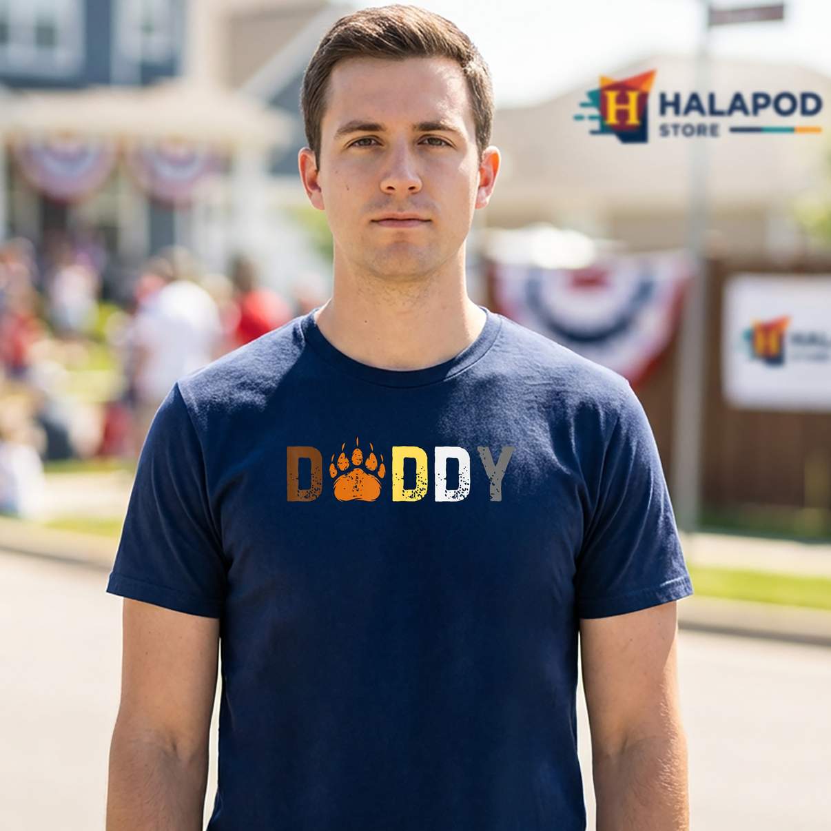 Gay Daddy Bear Pride Tee Shirt Subtle Retro Style LGBTQ Funny Meme Graphic For Men