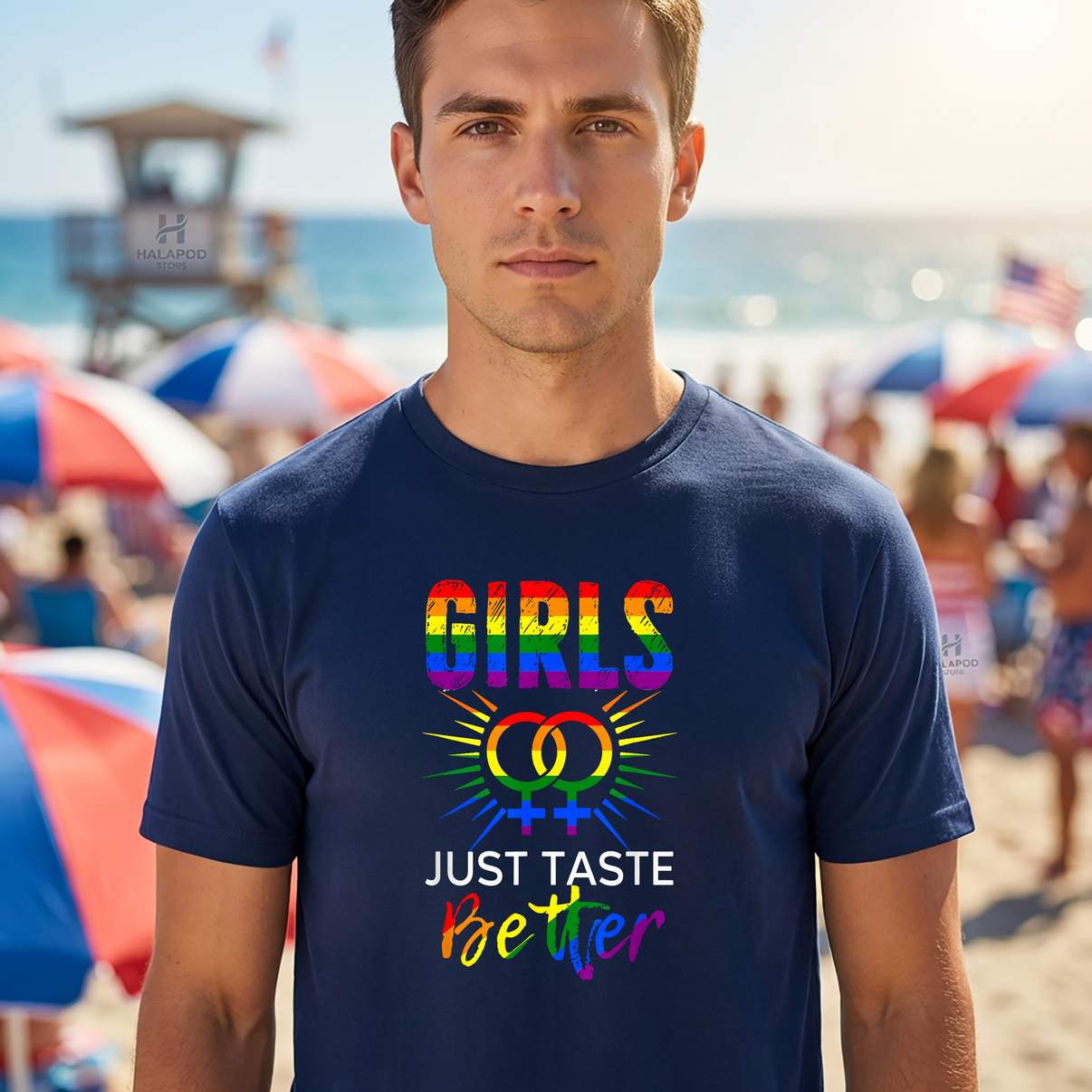 Girls Just Taste Better T-Shirt Funny LGBTQ Pride Meme Graphic Design For Mens