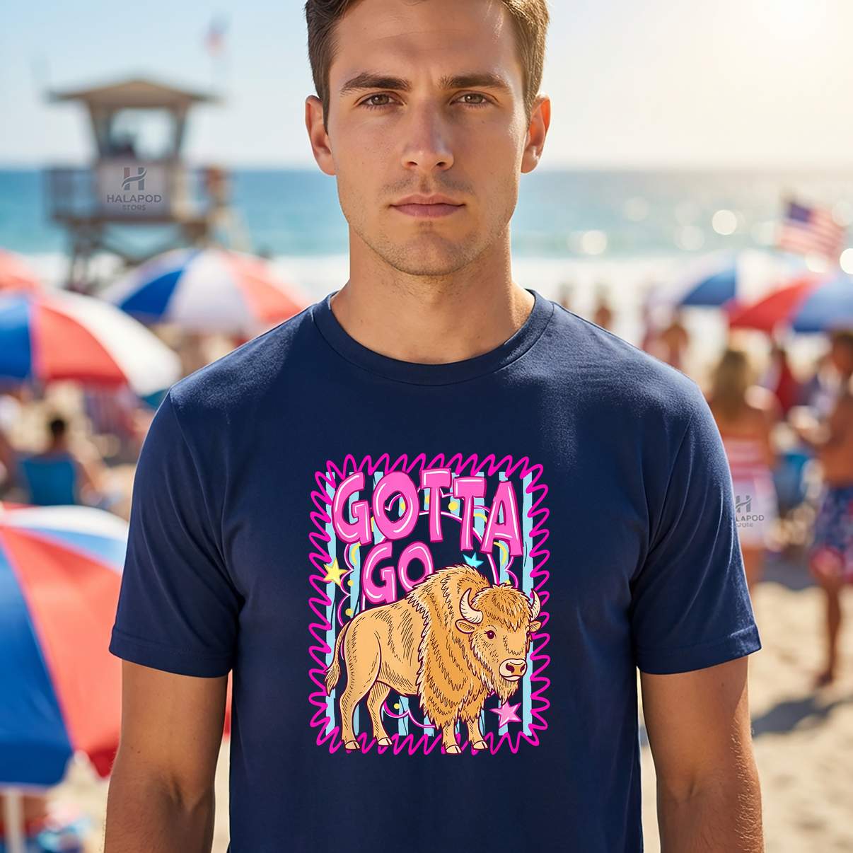 Gotta Go Buffalo Rodeo Vibes Shirt Funny Western Bison Graphic For Men