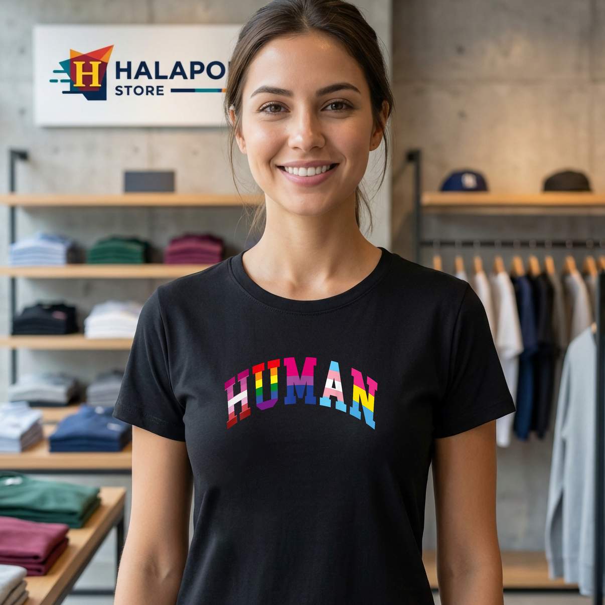Human Pride Month LGBT TShirt Gay Rainbow Equality Trans Rights Graphic Women