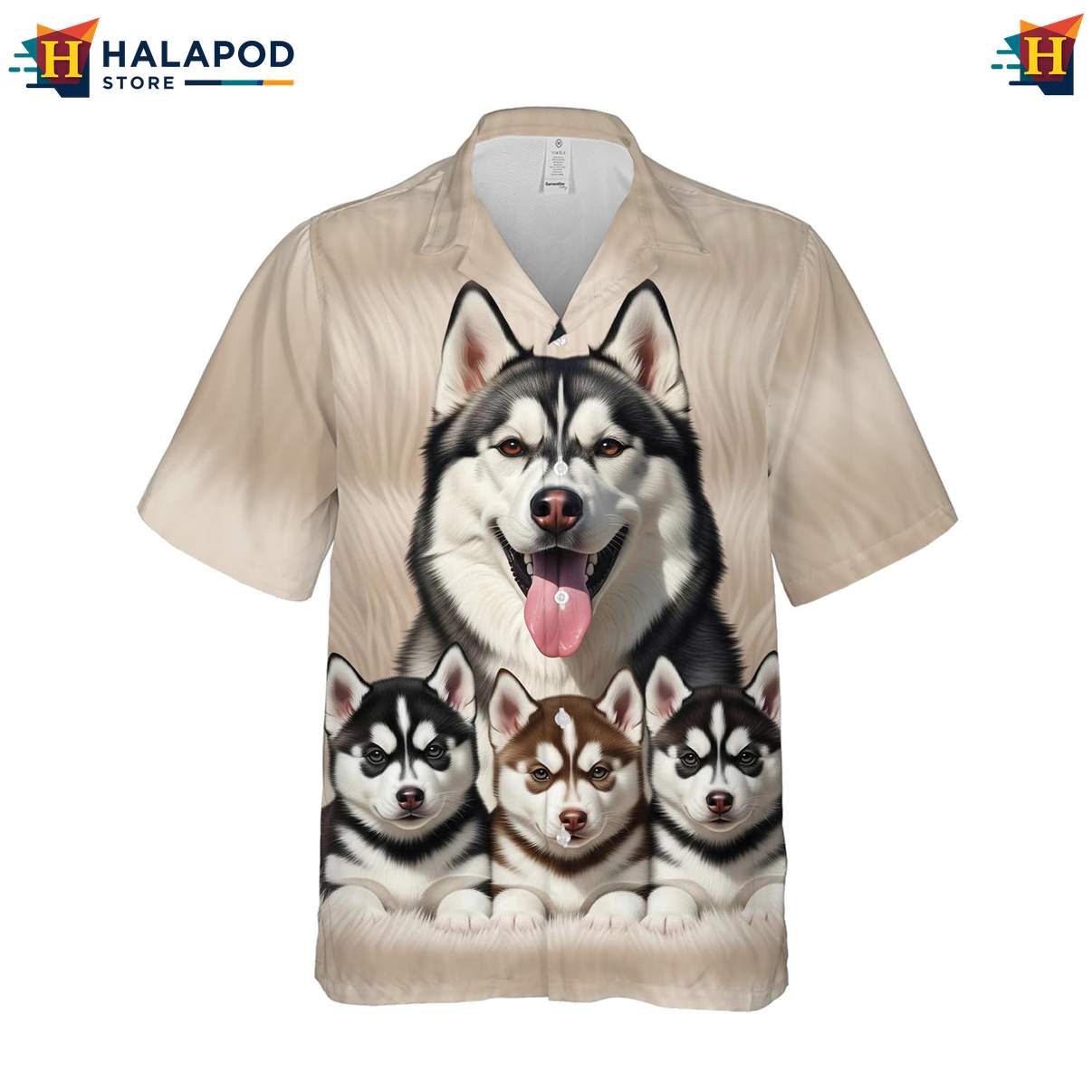 Husky Dog Lover Hawaiian Shirt Mens Short Sleeve Button Down Beach Clothing