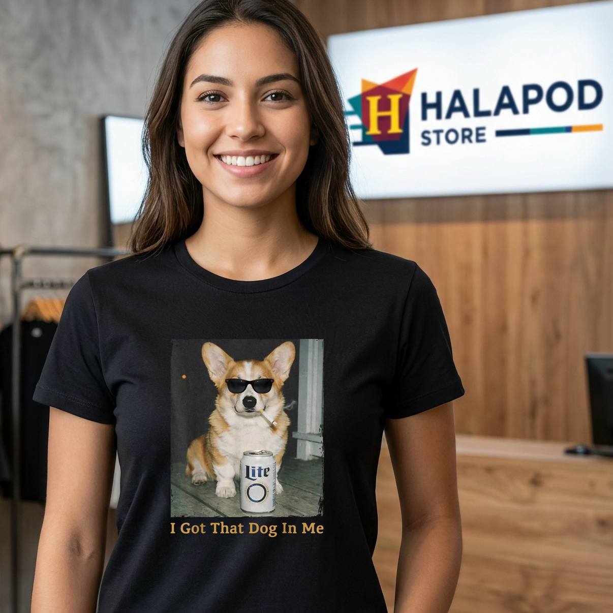 I Got That Dog In Me Meme T-Shirt Funny Corgi Mom Dad Graphic Apparel Mens