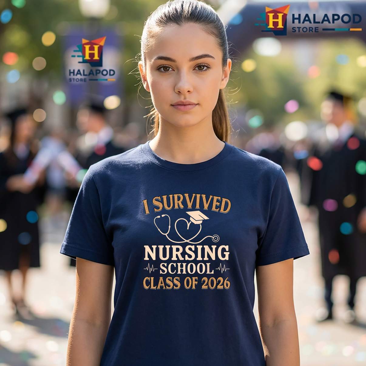 I Survived Nursing School Tee Shirt Vintage Class Of 2026 Nurse Grad Graphic Mens