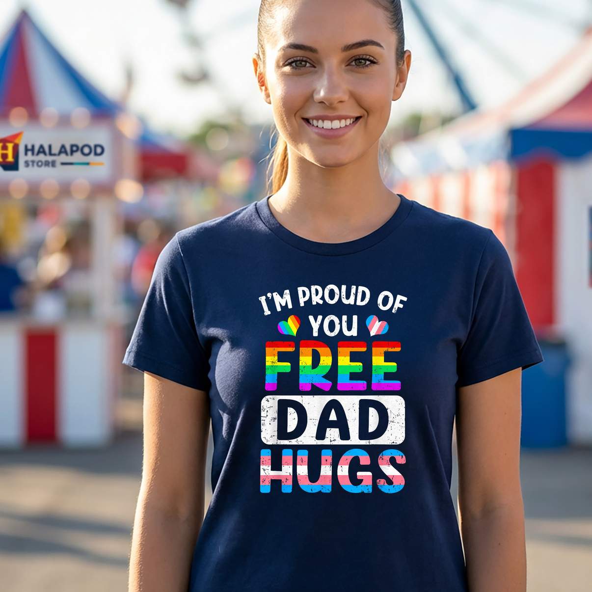 Im Proud Of You Free Dad T-Shirt Hugs LGBT LGBTQ Gay Pride Graphic Design Mens