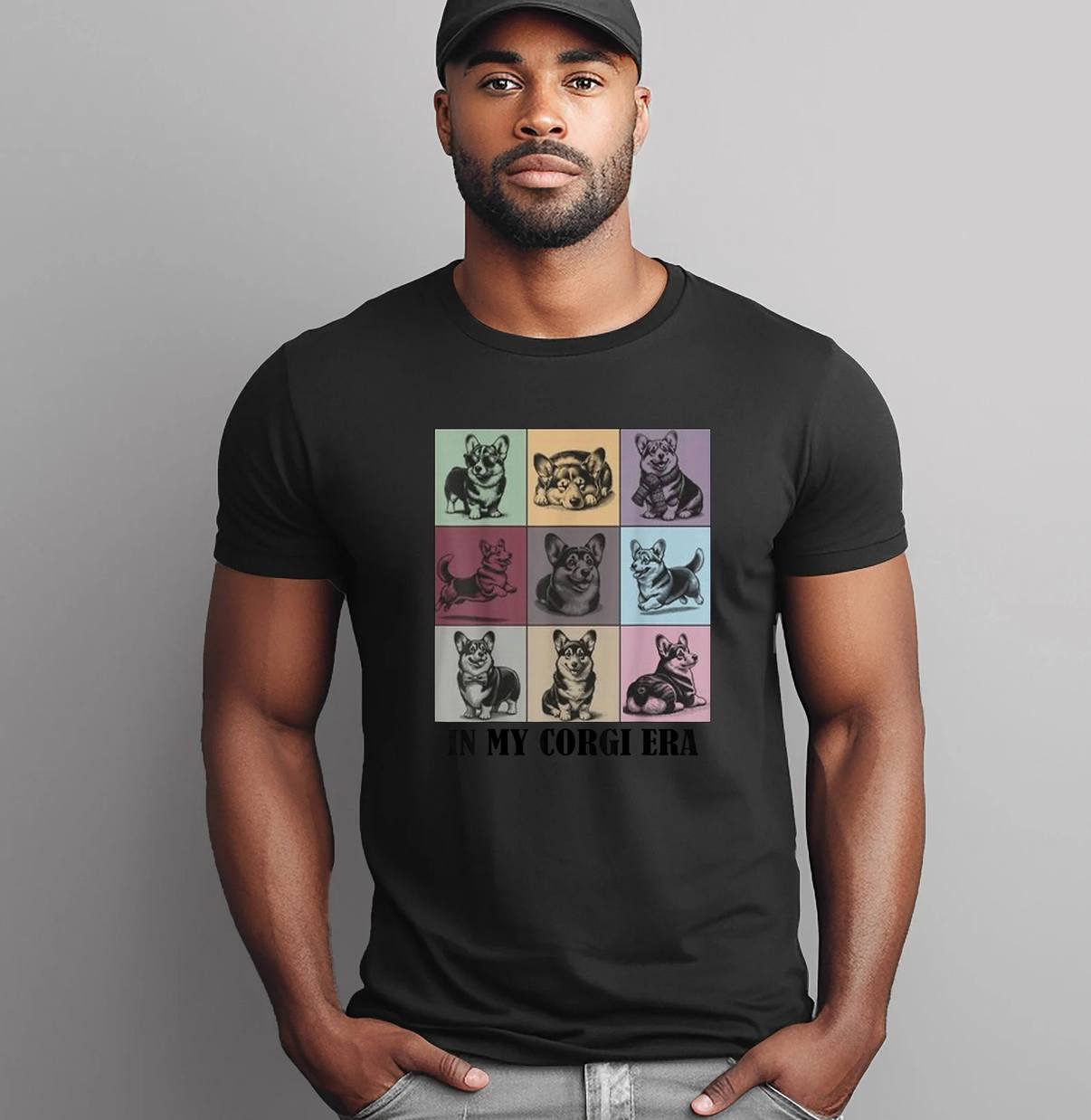 In My Corgi Era Funny Quote Shirt Mom Cool Dog Lovers Graphic Apparel Men