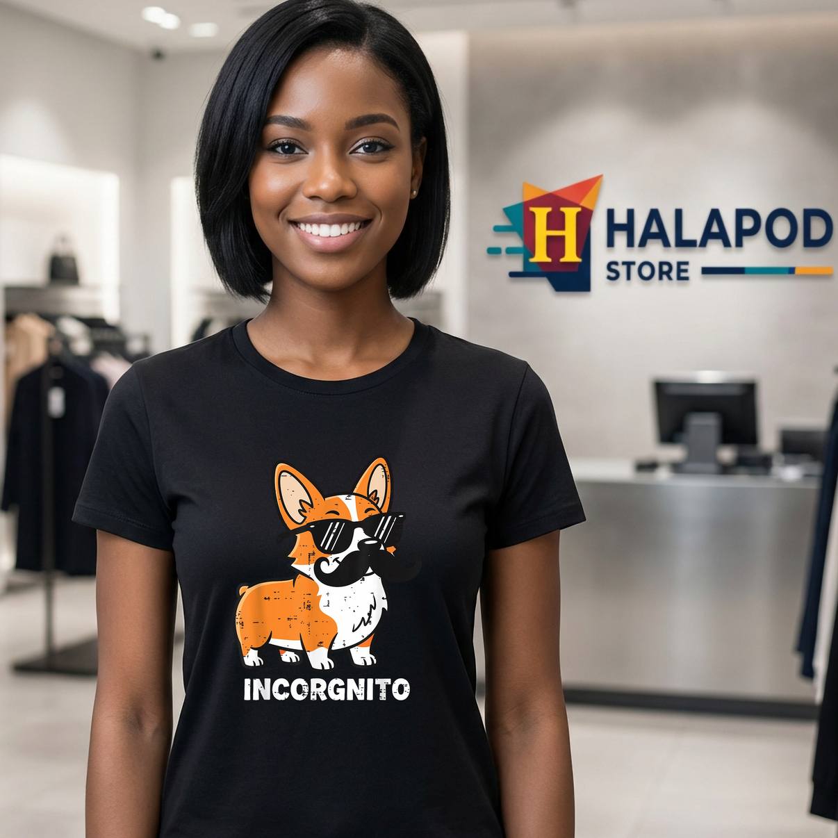 Incorgnito Funny Corgi Humor TShirt In Disguise Dog Graphic Apparel Mens