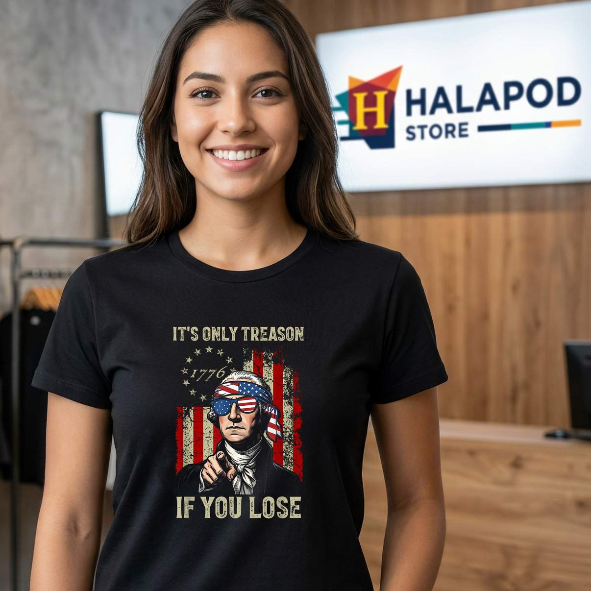 Its Only Treason If You Lose T-Shirt Funny 4th Of July Patriotic Mens Top