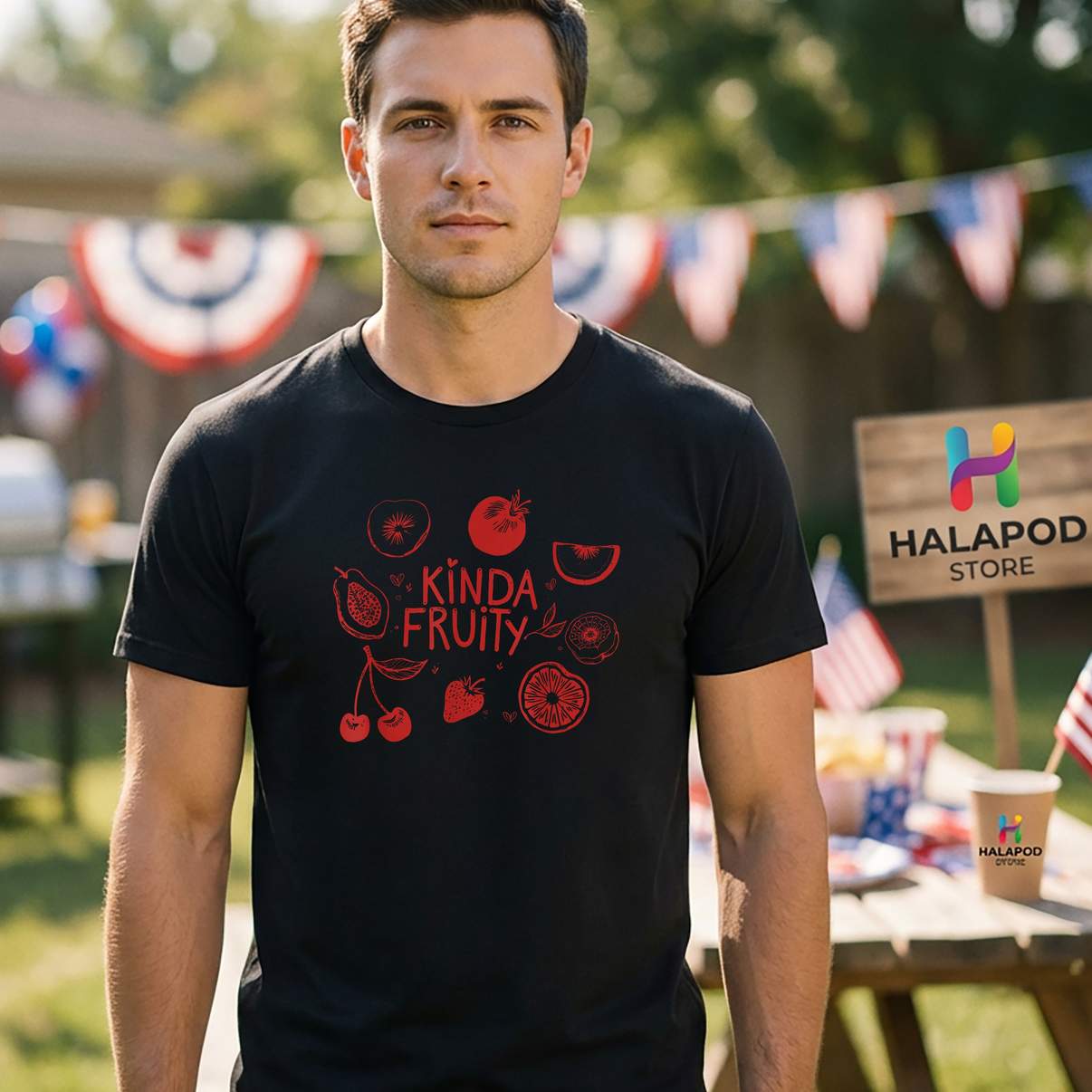 Kinda Fruity Lil Fruity Shirt Retro Style Fruits Lesbian Gay LGBTQ Graphic Men