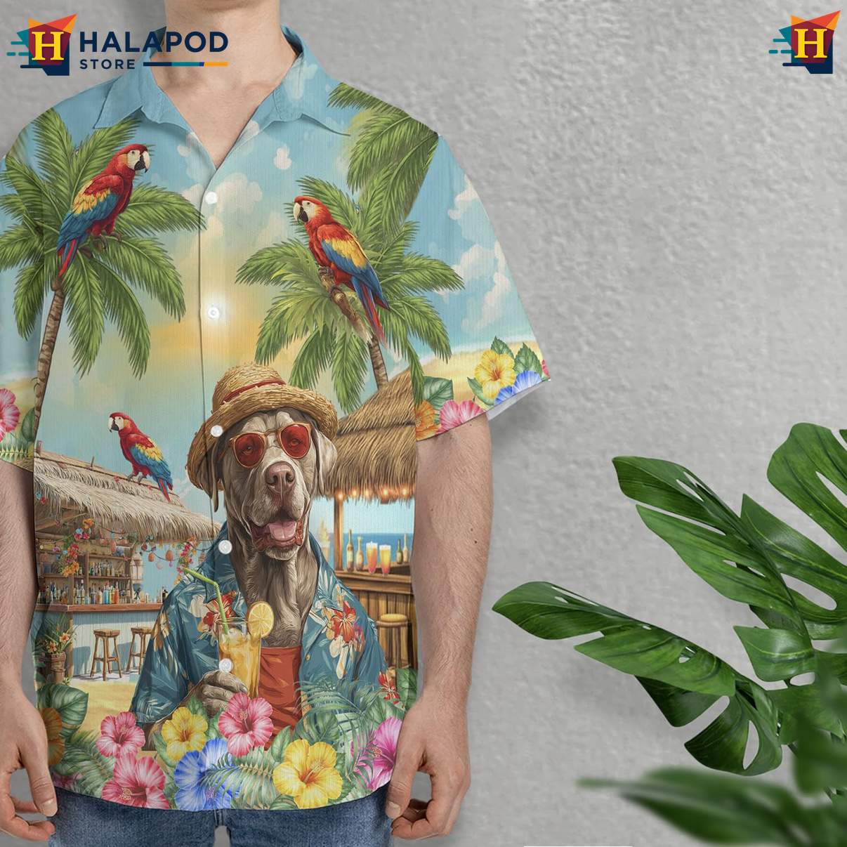 Labrador Retriever Aloha Shirt Funny Dog Mens Summer Casual Beach Outfit