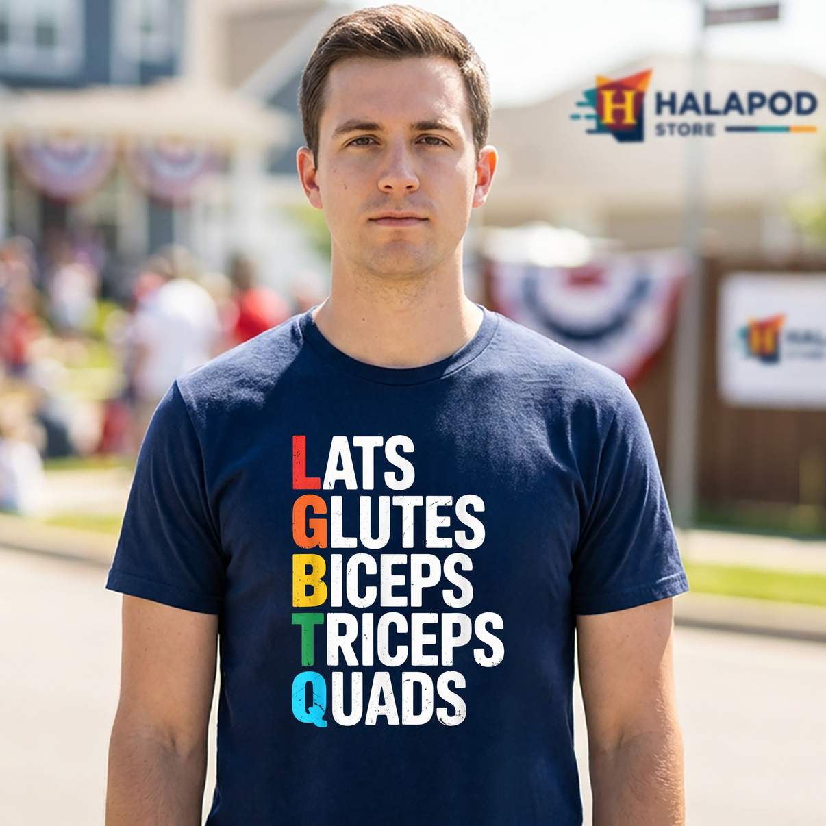 Lats Glutes Biceps Triceps Shirt Quads Funny LGBTQ Gym Gay Pride Graphic Men