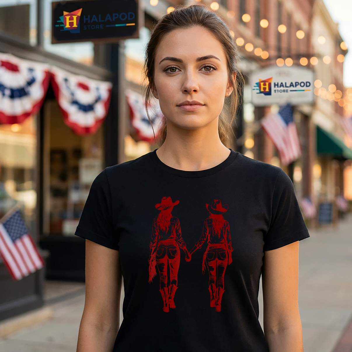 Lesbian Cowgirl Gay Western Tee Shirt Cute LGBTQ Pride Funny Meme Graphic For Men