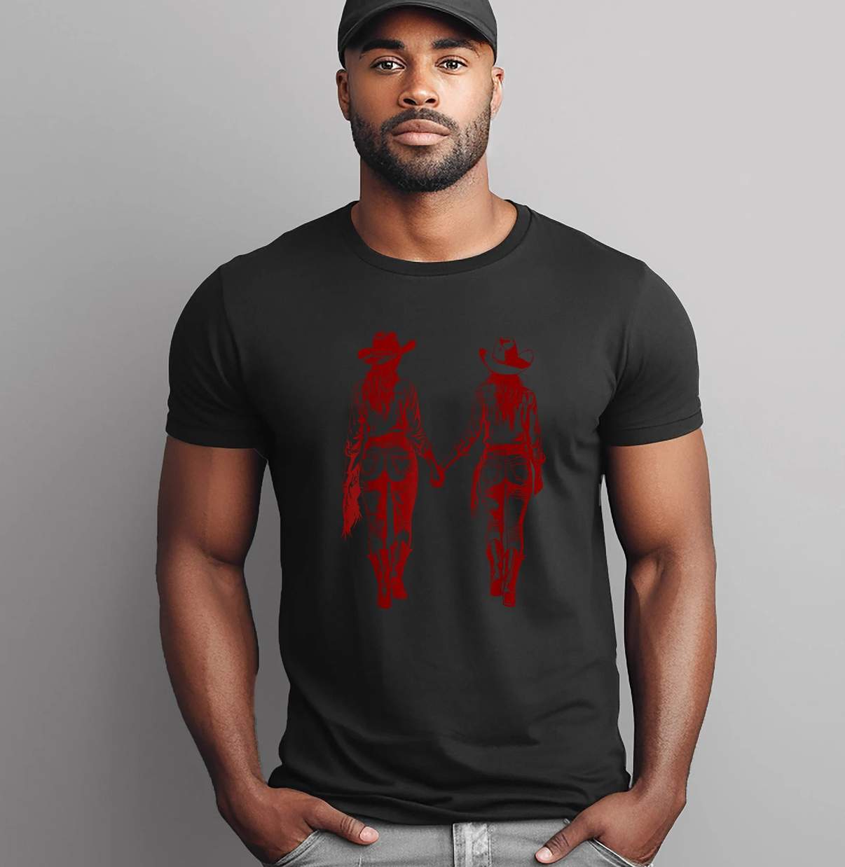 Lesbian Cowgirl Gay Western T-Shirt Cute LGBTQ Pride Funny Meme Graphic For Men