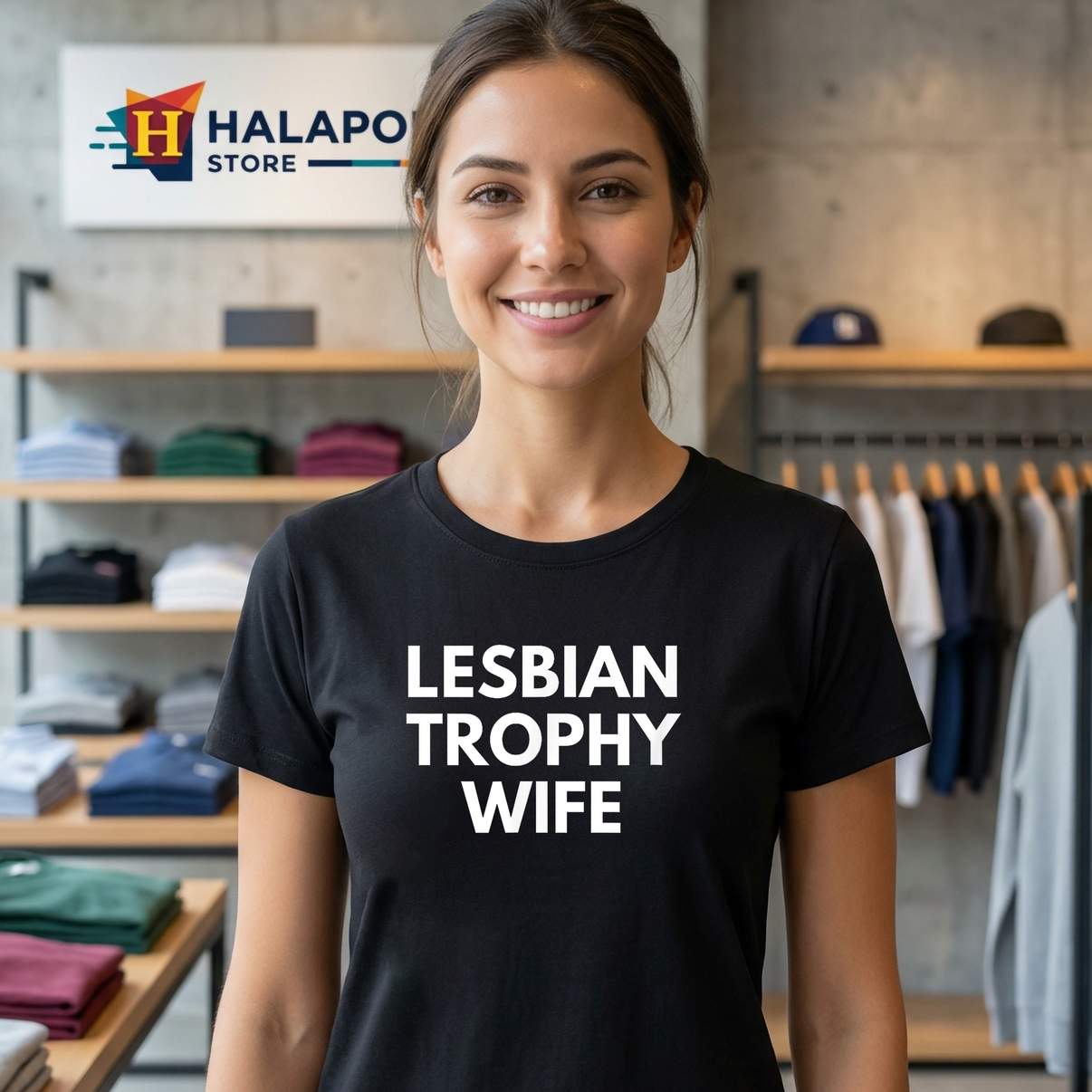 Lesbian Trophy Wife Funny T-Shirt Engaged LGBTQ Wedding Gay Pride Graphic Mens