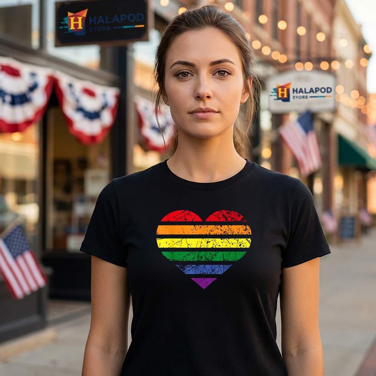 LGBT Rainbow Heart Love TShirt Couple Pride Month Valentines Day Graphic Mens