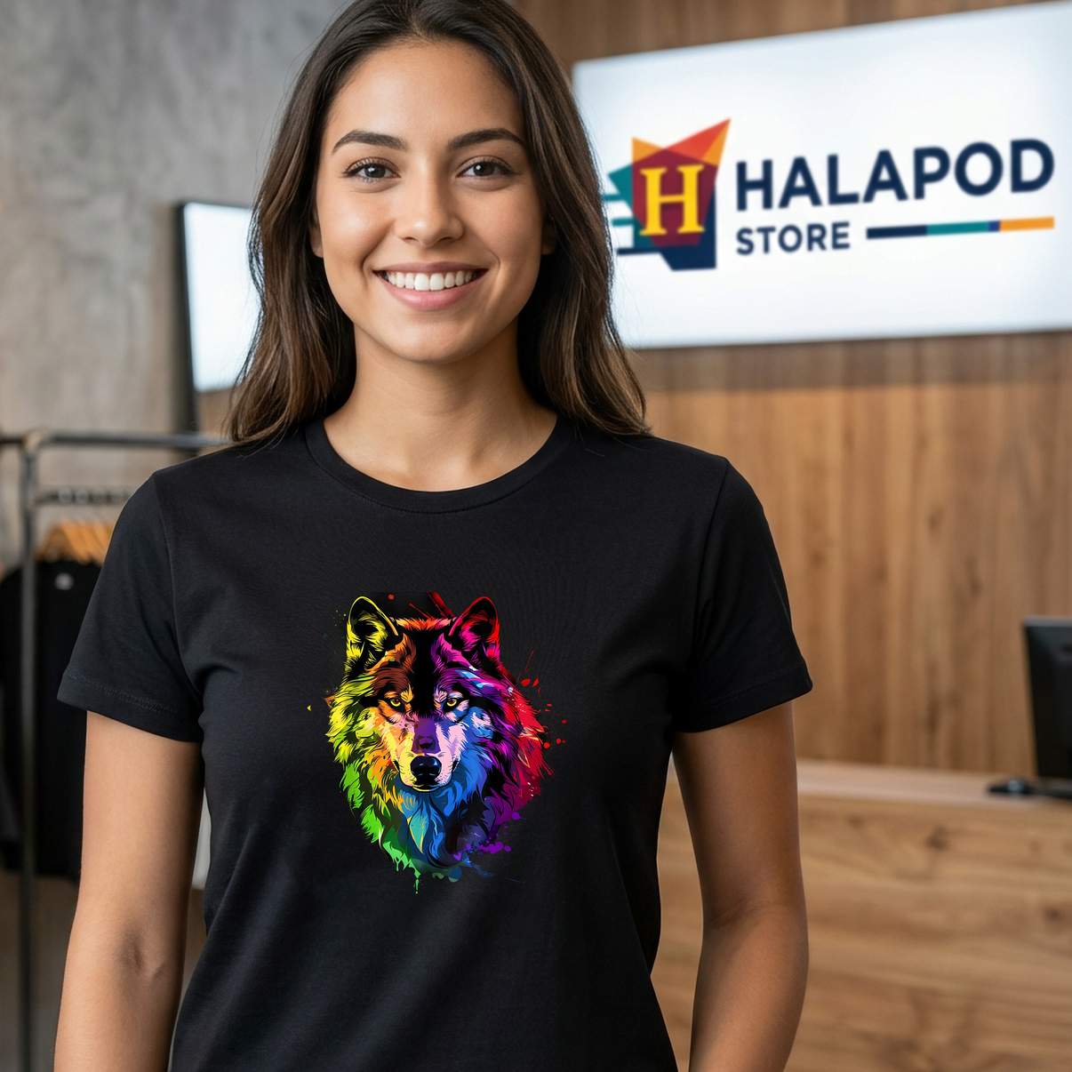 LGBT Watercolor Wolf LGBTQ Shirt Rainbow Gay Pride Lesbian Graphic Design Men