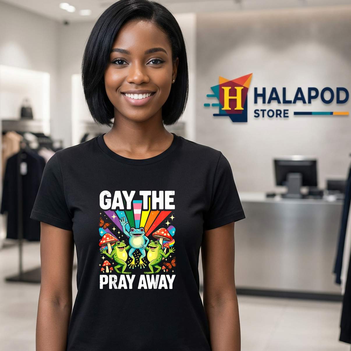 LGBTQ Rainbow Funny Frogs TShirt Gay The Pray Away Meme LGBT Pride Graphic Men