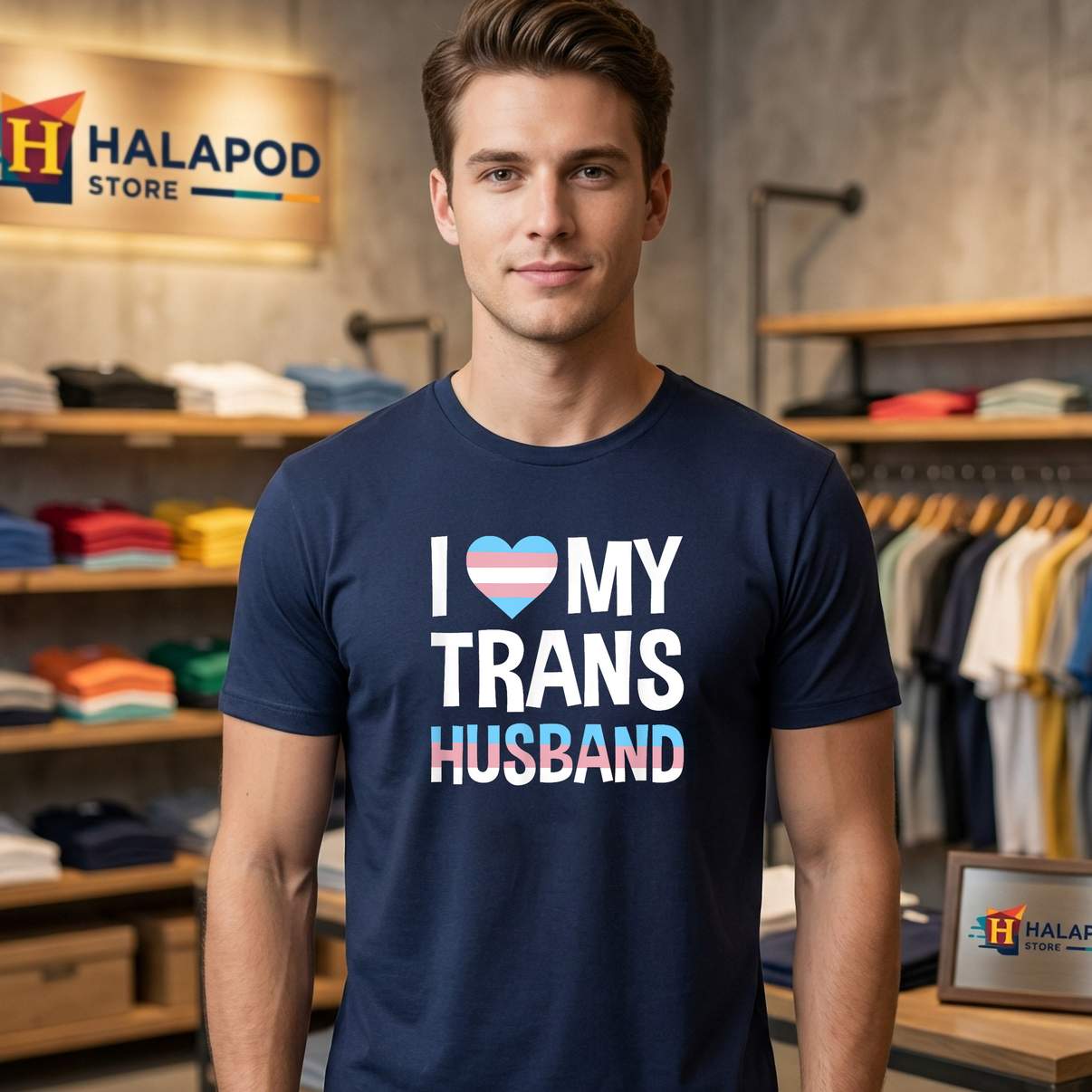 Love My Transgender Husband Tee Shirt Funny LGBTQ Pride Meme Graphic Design Mens