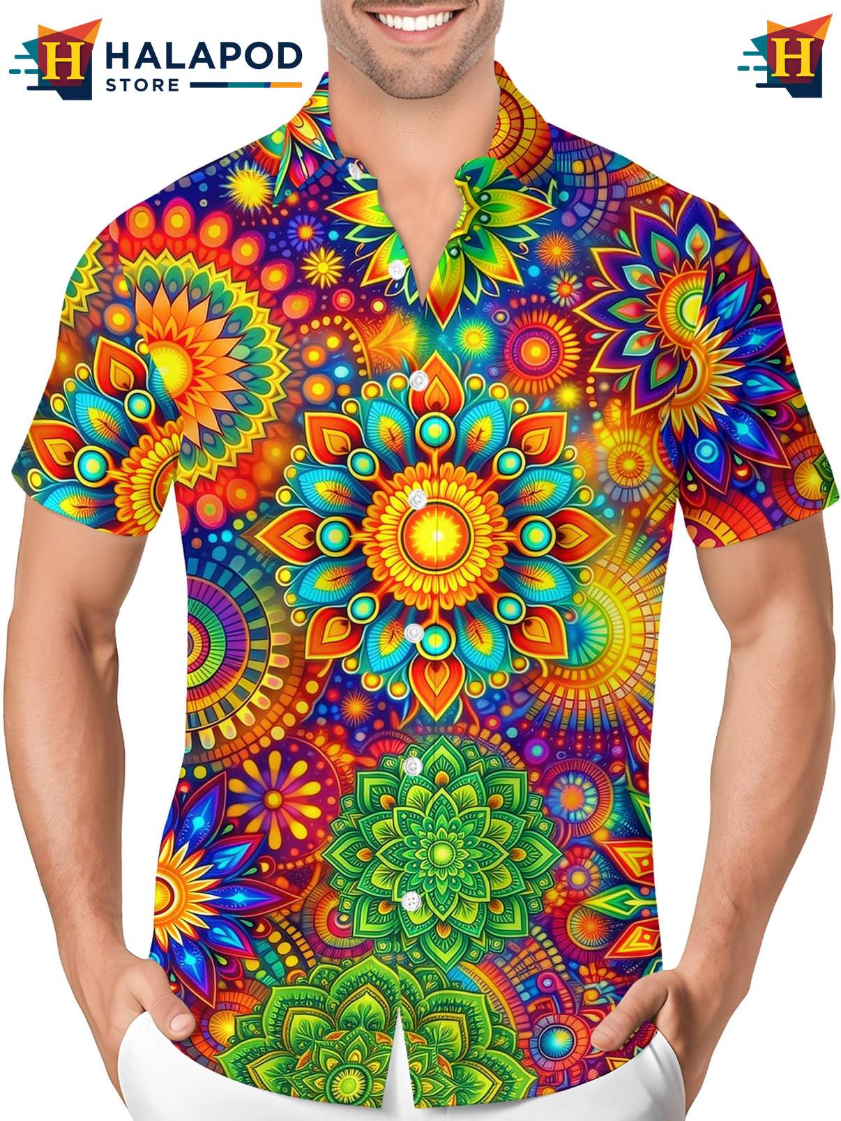 Mens Funny Aloha Shirt Novelty Crazy Graphic Button Down Summer Beach Apparel
